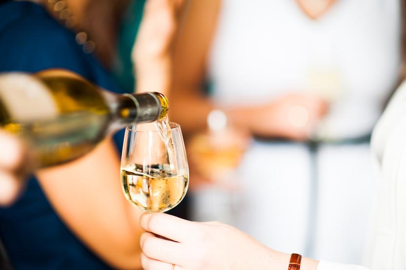 Wine glass being filled